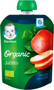 Пюре детское Gerber Organic Яблоко, 6m+, 90 гр